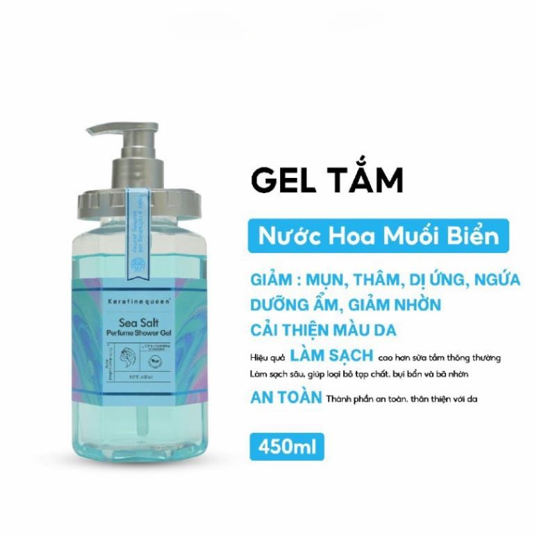 Gel Tắm Nước Hoa Muối Biển Keratine 450 ml
