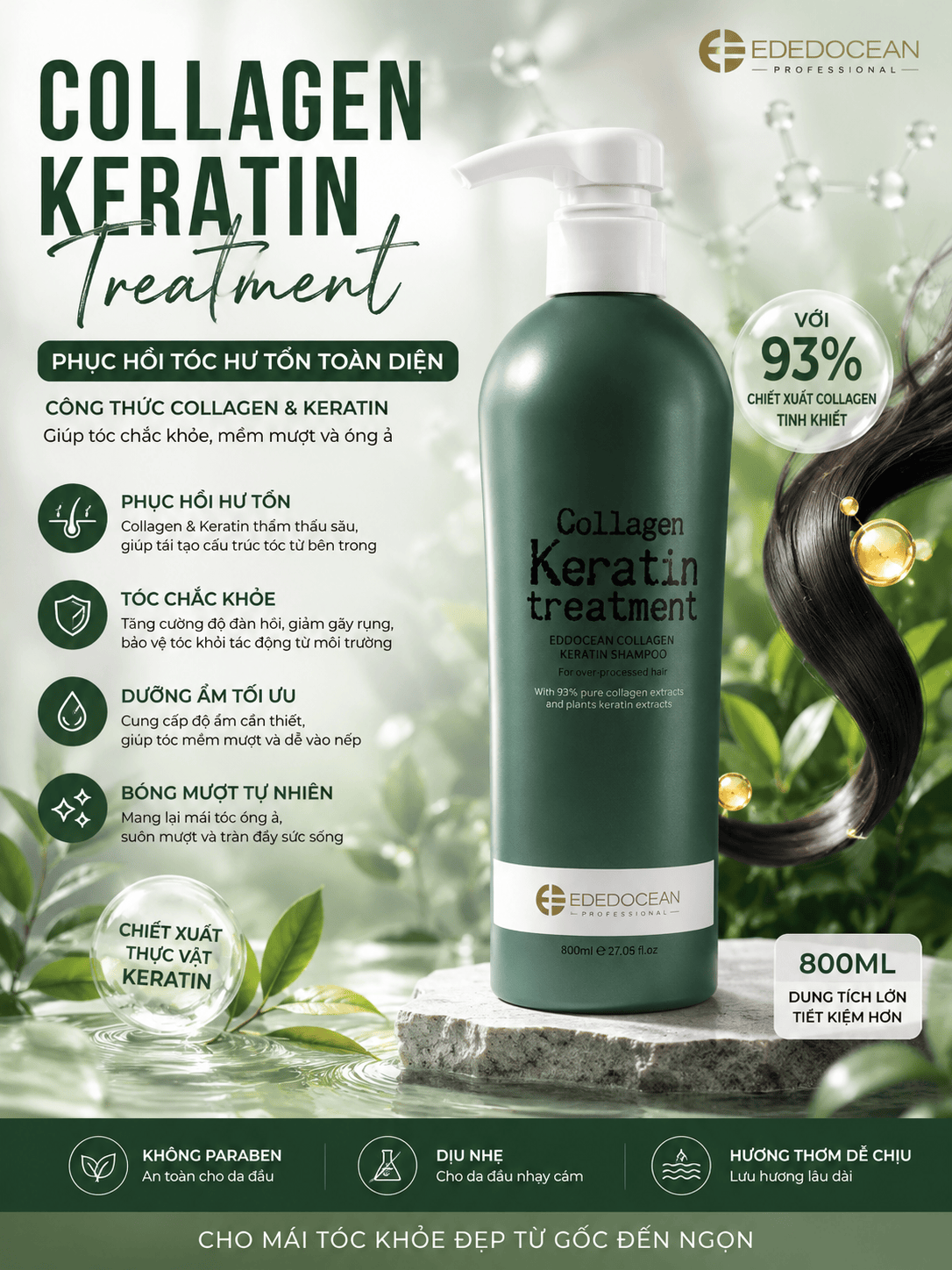 Dầu gội Collagen Keratin 800ml