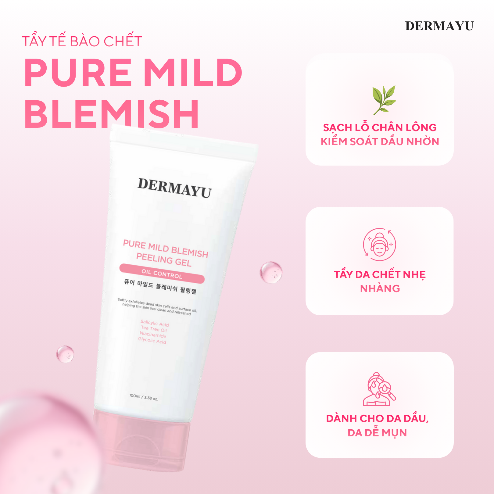 Alternative view of Gel Tẩy Tế Bào Chết DERMAYU Pure Mild Peeling Gel 100ml