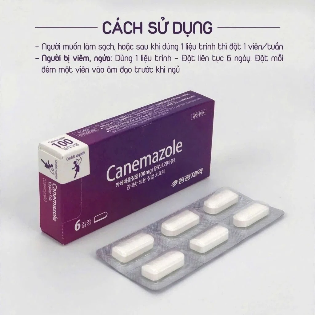 Alternative view of Viên đặt phụ khoa Canemazole Hàn Quốc