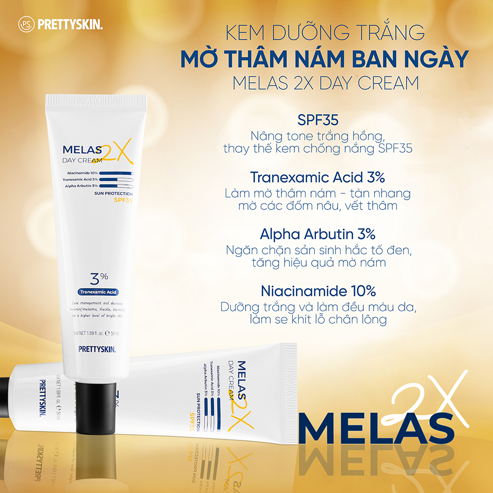 Alternative view of KEM DƯỠNG TRẮNG MƠ THÂM NÁM BAN NGÀY PRETTYSKIN MELAS 2X DAY CREAM